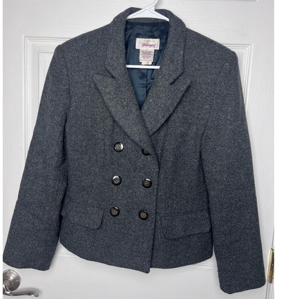 Worthington Dark Gray Wool Blend Pea Coat Women's Size 8